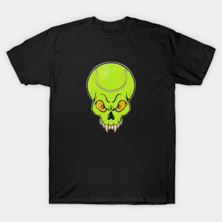 Tennis Ball Skull Design Tennis Player T-Shirt